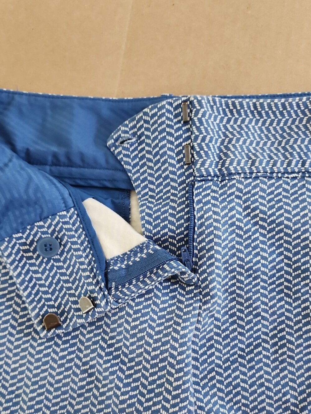The Limited Blue and White Print Patterned Shorts - Picture 9 of 9
